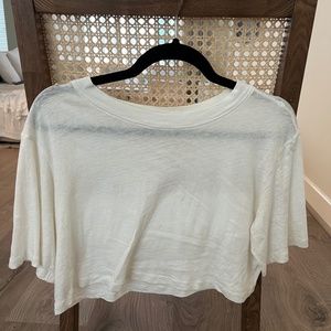 AllSaints White Cropped Tee (Size M)